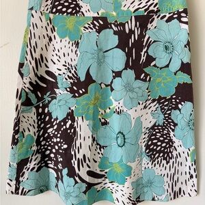Y2K Vintage Floral Skirt Medium | Espresso brand- Brown Teal A-Line, Eclectic